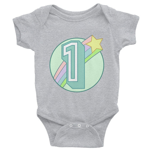 Baby Birthday Infant Bodysuit,cute baby clothes,gift for baby,baby birthday shirt,one year old,kawaii shirt,kawaii baby shirt,pastel - Atomic Bullfrog