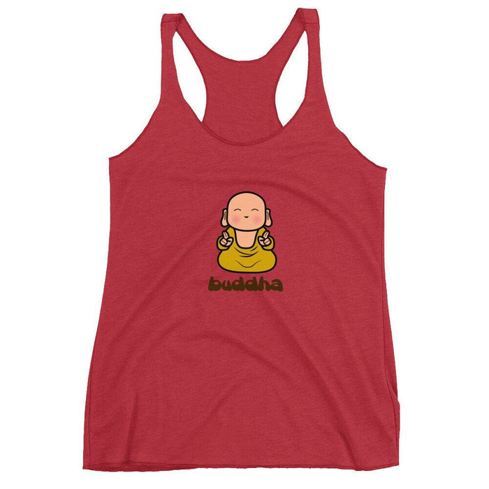 Buddha Top, Buddha Womens Tank, Cute Yoga Tank, Japanese Buddha Top, Kawaii Baby Buddha Tanktop, Boho Buddha Top, Boho Gym Tank, Gift - Atomic Bullfrog