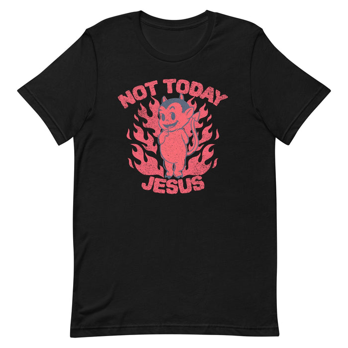 Not Today Jesus Retro Devil T-Shirt - Atomic Bullfrog