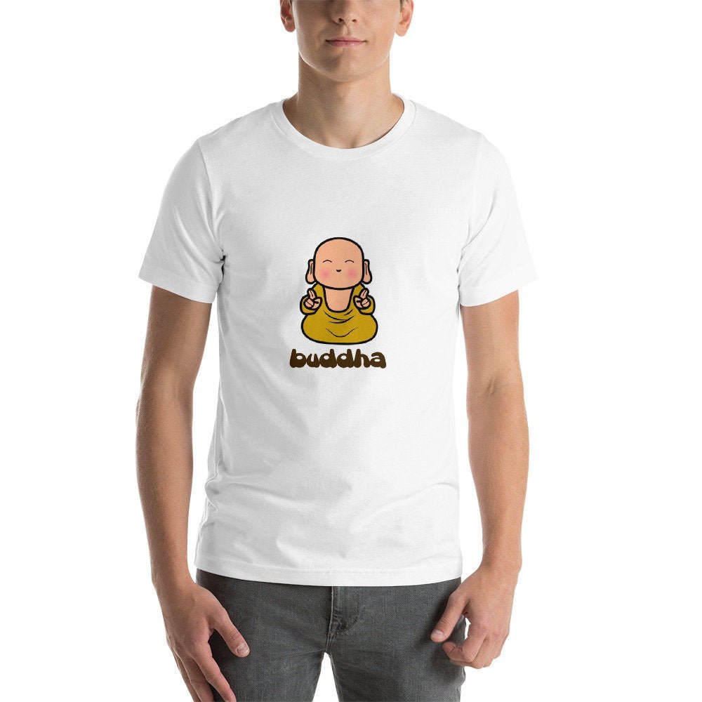 Baby Buddha Unisex T-Shirt, Boho Buddha Shirt, Cute Buddha Tee Shirt, Boho Gift, Kawaii Shirt, Cute Yoga Tee, Kawaii Buddha Tee - Atomic Bullfrog