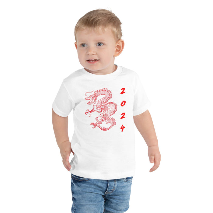 Chinese New Year, Year of the Dragon Toddler Short Sleeve Tee - Atomic Bullfrog