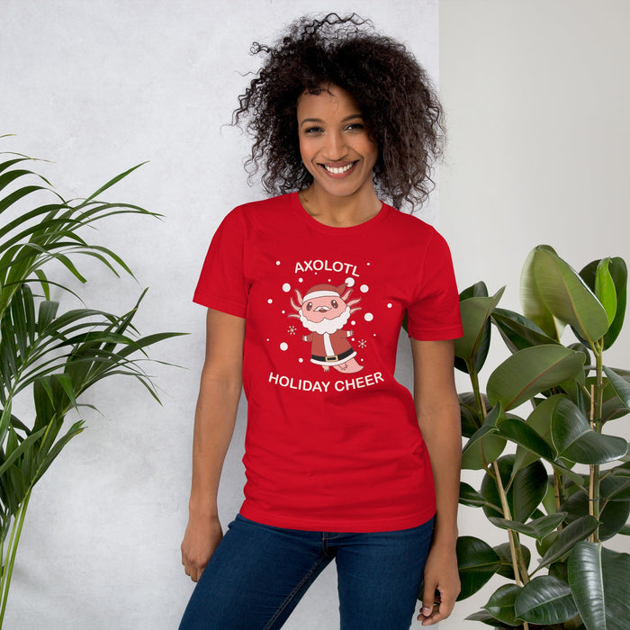 Cute Axolotl Holiday Cheer Christmas Shirt - Festive Animal Tee for Axolotl Lovers - Atomic Bullfrog