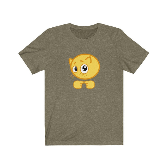 Cute Cat Shy Hands Unisex Jersey Short Sleeve Tee, Shy Hands t-shirt, Funny Emote Shirt, Funny Cat Shirt, Cat T-shirt, Emoticon Shirt - Atomic Bullfrog