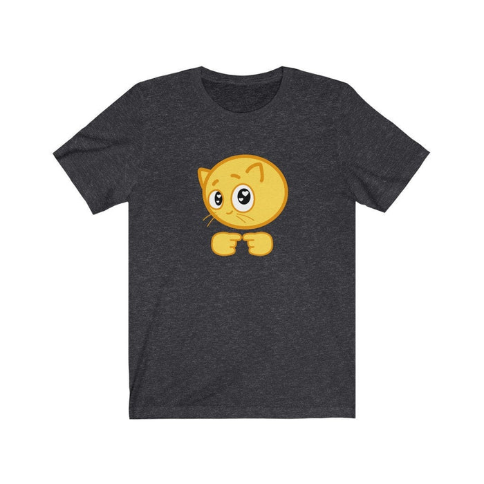 Cute Cat Shy Hands Unisex Jersey Short Sleeve Tee, Shy Hands t-shirt, Funny Emote Shirt, Funny Cat Shirt, Cat T-shirt, Emoticon Shirt - Atomic Bullfrog
