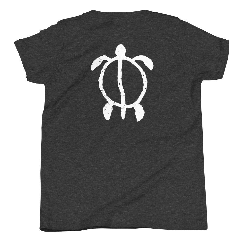 Cute Hawaiian Turtle Unisex Youth T-Shirt, Honu Tshirt, Hawaiian Honu Kids Tee, Turtle Gifts, Gift for Kids, Hawaii Honu Shirt, Turtle Shirt - Atomic Bullfrog