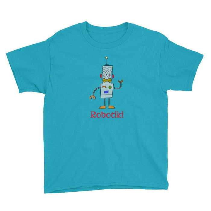 Cute Robot Tiki T-Shirt for Kids - Atomic Bullfrog