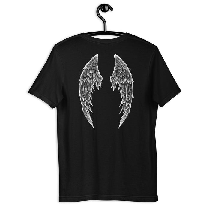 Dark Academia Angel Wings Unisex T-Shirt, Angel Wings Shirt, Angelcore Aesthetic Clothing, Goth Shirt, Wings Art Tee, Angel Wings - Atomic Bullfrog