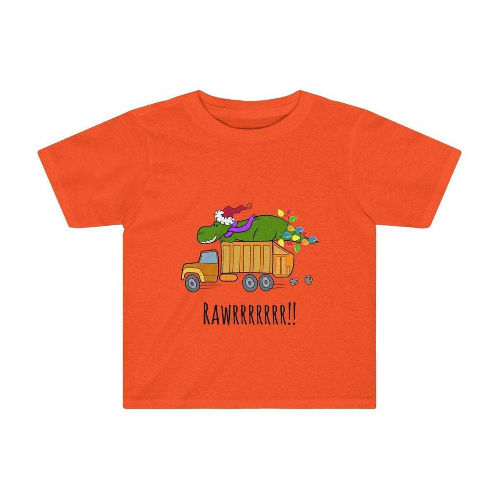FunnyChristmas Dinosaur ToddlersKids T-Shirt, Cute Baby Clothes, Christmas Shirt for Kids, Christmas Shirt for Kids, Kids Dinosaur Tee, Gift - Atomic Bullfrog