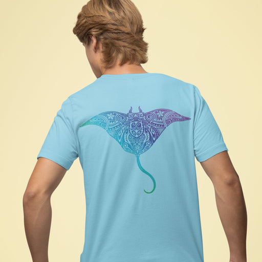 Hawaiian Tattoo Shirt with Manta Ray Design - Unique Island-Inspired Clothing - Atomic Bullfrog