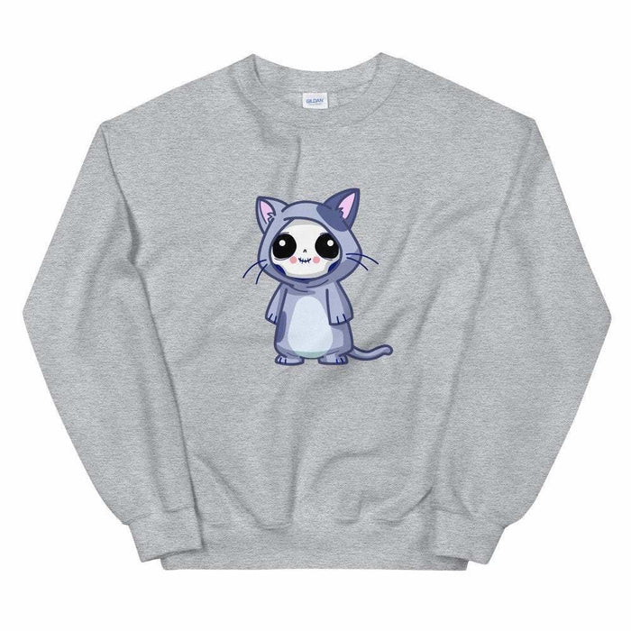 Kawaii Chibi Skelly Cat Unisex Sweatshirt - Atomic Bullfrog