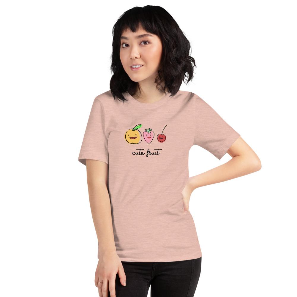 Kawaii Cute Fruits Unisex T-Shirt, Aesthetic Anime Fruit Shirt - Atomic Bullfrog