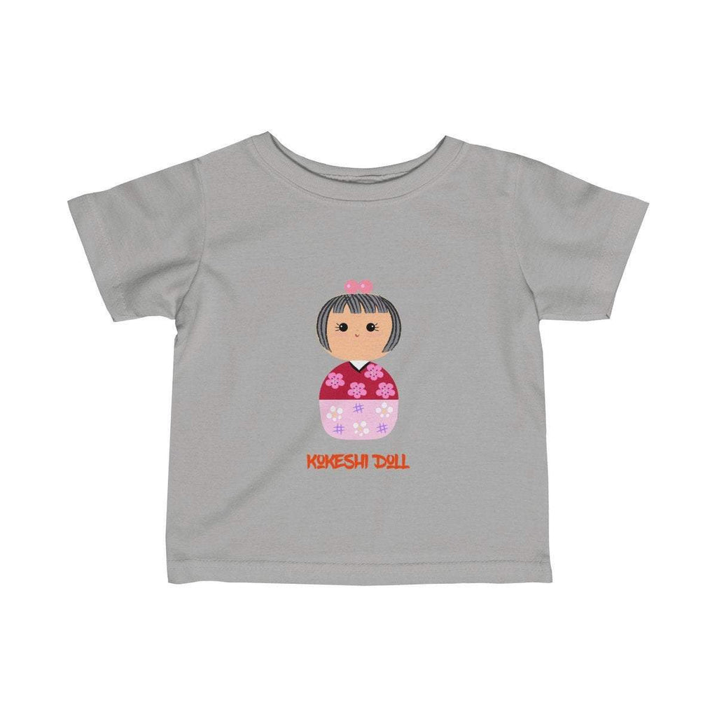 Kawaii Kokeshi Doll Infant Tee, Japanese Doll Shirt for Baby - Atomic Bullfrog