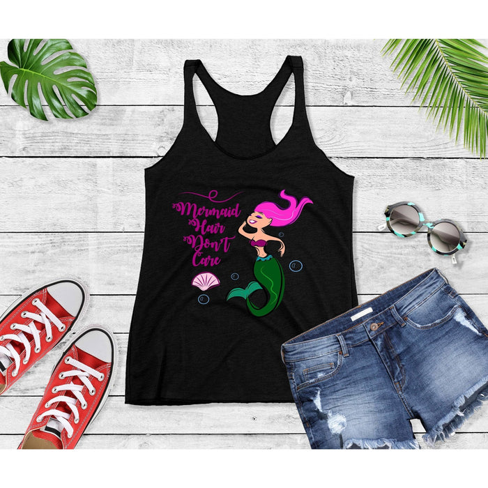 Mermaid Hair Don't Care Tank Top, Mermaid Summer Top, Cute Mermaid Yoga Top, Mermaid Girl Tanktop, Gift for Her, Hair Don't Care Top - Atomic Bullfrog