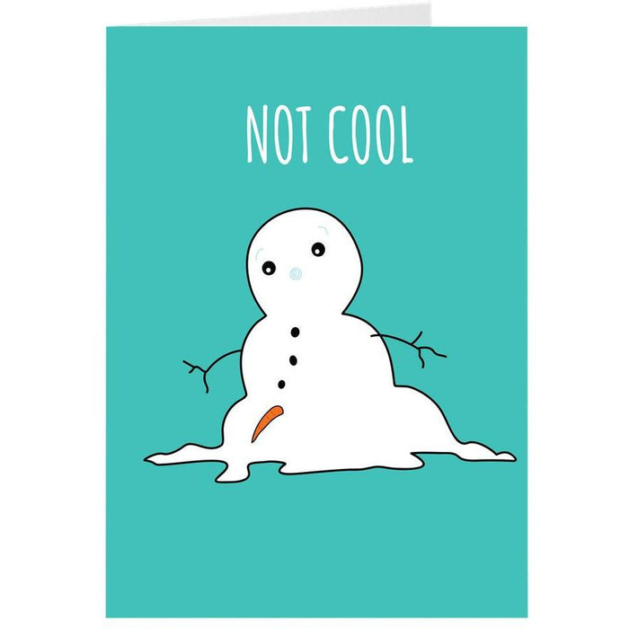 Not Cool Snowman Kawaii Greeting Cards, Funny Snowman Greeting Cards - Atomic Bullfrog