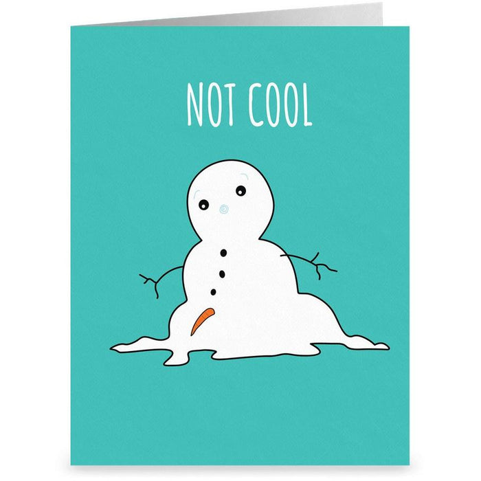 Not Cool Snowman Kawaii Greeting Cards, Funny Snowman Greeting Cards - Atomic Bullfrog