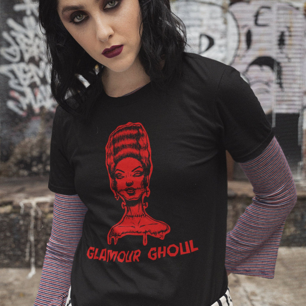 Psychobilly Halloween Glamour Ghoul Unisex Tee, Psychobilly T-shirt, Halloween Tee, Goth Shirt, Gothabilly Tshirt, Creepy Cute T-shirt - Atomic Bullfrog
