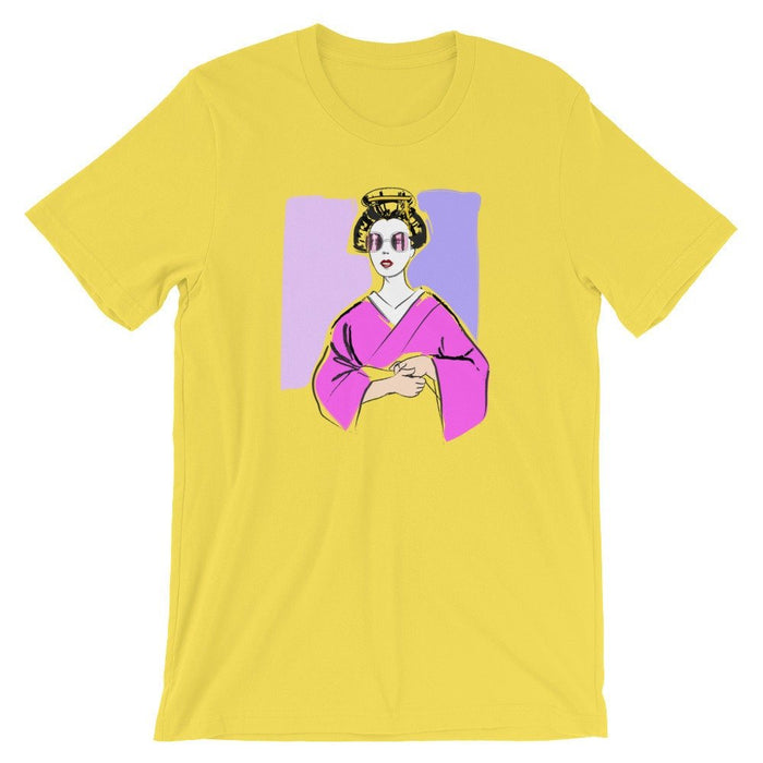 Retro 80's Style T-Shirt, Vintage 80's, Japanese Geisha Shirt,geisha art shirt,fashion illustration tshirt, cool graphic tee, Unisex T-Shirt - Atomic Bullfrog