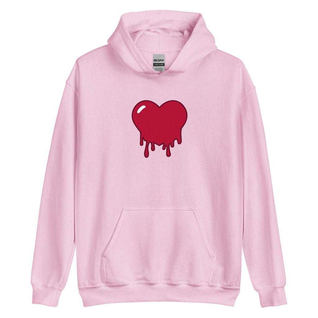 Yami Kawaii Bleeding Heart Unisex Hoodie, Anti-Valentine Hoodie, Melting Heart Hoodie, Aesthetic Clothing, Valentine's Day Hoodie, Sad Heart - Atomic Bullfrog