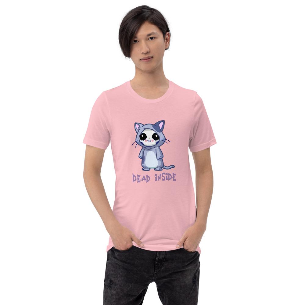 Yami Kawaii Chibi Cat Skeleton Unisex T-Shirt, Pastel Goth Cat Tee - Atomic Bullfrog