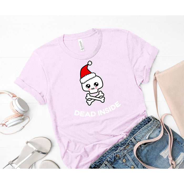 Yami Kawaii Christmas Skull Unisex T-Shirt, Creepy Cute Skull Holiday Shirt, Pastel Goth Christmas Tee, Yami Kawaii Christmas Gift,Skull Tee - Atomic Bullfrog