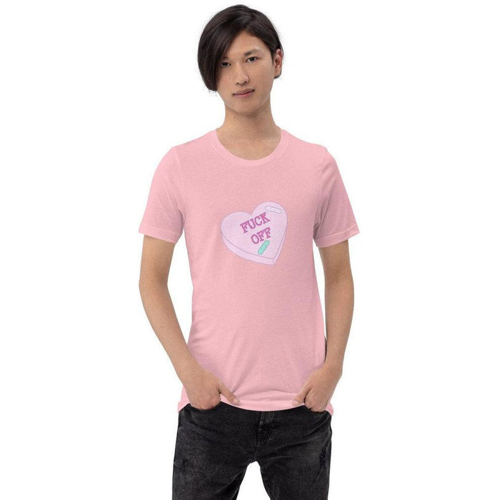 Yami Kawaii Fuck Off Candy Heart Unisex T-Shirt - Atomic Bullfrog