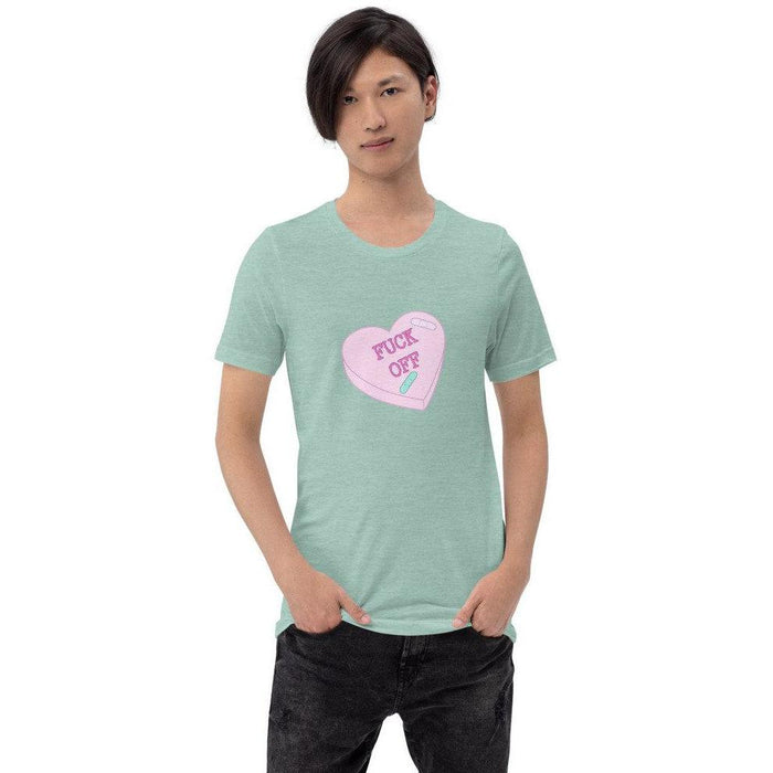 Yami Kawaii Fuck Off Candy Heart Unisex T-Shirt - Atomic Bullfrog