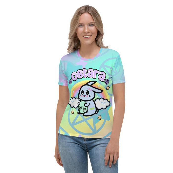 Yami Kawaii Ostara Bunny Allo Over Print Women's T-shirt - Atomic Bullfrog