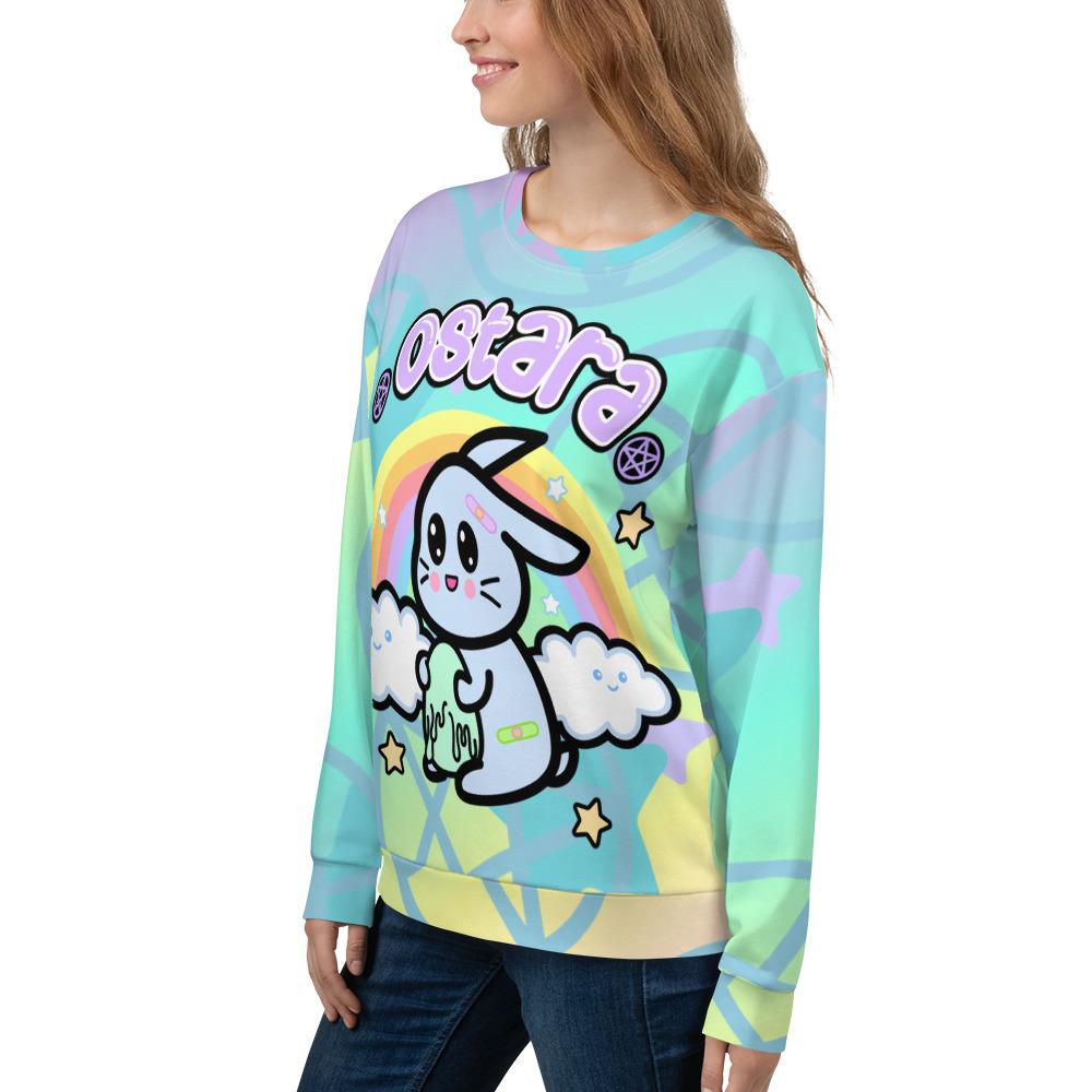 Yami Kawaii Ostara Bunny Rainbow Unisex Sweatshirt - Atomic Bullfrog