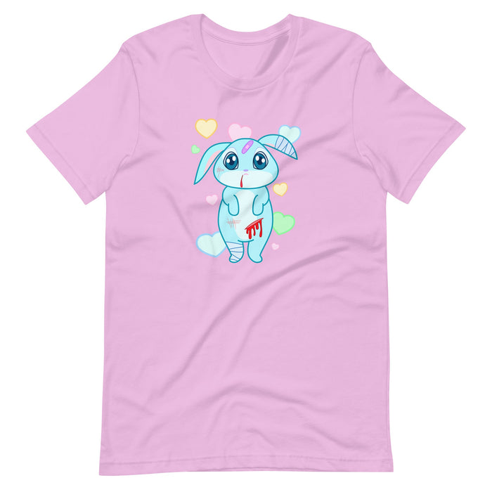 Yami Kawaii Sad Bunny: Unique Bandaged T-Shirt for a Dark-Cute Look - Atomic Bullfrog