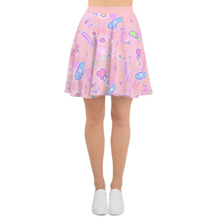 Yami Kawaii Syringe Bandage Skater Skirt, Pastel Goth Skirt, Menhera, Yami Kawaii Clothing, Gothic Lolita Skirt, Creepy Cute Skirt, Gift - Atomic Bullfrog