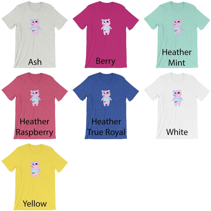 Yami Kawaii Unisex T-Shirt,kawaii,menhera tshirt,pastel goth,sad girls,teddy bear,sick cute,creepy cute,fairy kei,party kei - Atomic Bullfrog