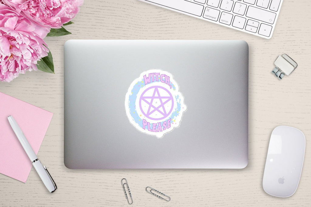 Yami Kawaii Witch Please Bubble-free sticker/Witch Sticker/Kawaii Sticker/Occult/Creepy Cute/Pastel Goth Sticker/Goth Sticker/Halloween/Gift - Atomic Bullfrog